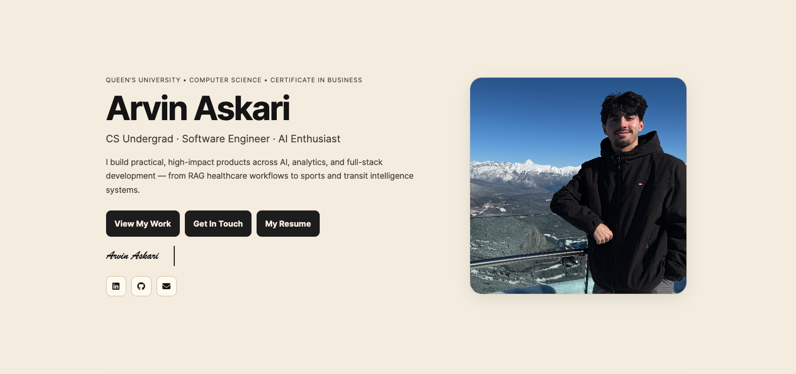 Personal portfolio website preview placeholder